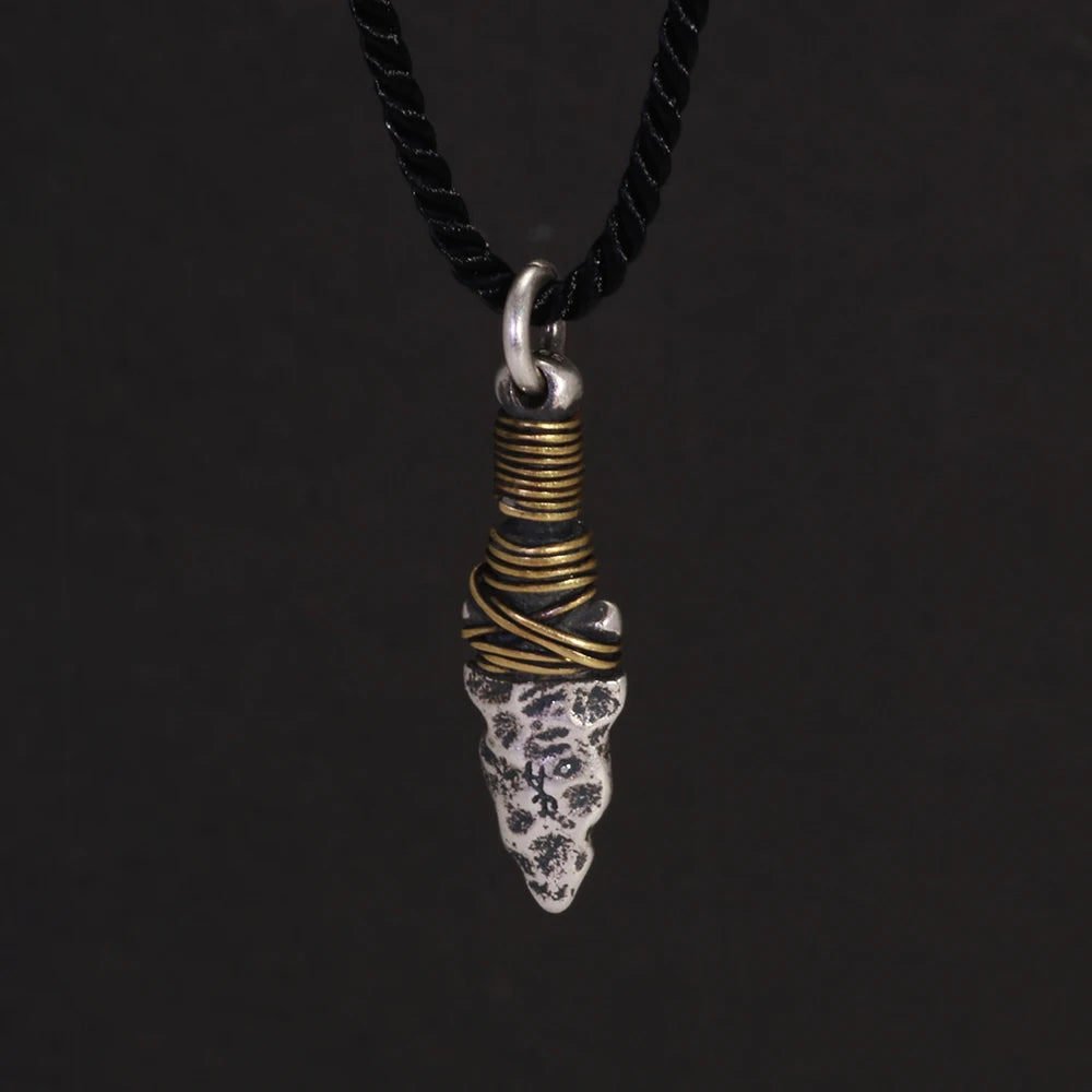 GQTorch Sterling Silver Viking Spearhead Pendant – Handcrafted Charm