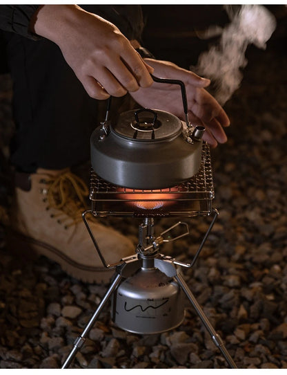 CAMPINGMOON Outdoor Camping 304 Stainless Steel Folding Toast Grill Net, Evenly Baked Card Type Gas Stove Barbecue Net