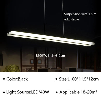 Qyartistry Modern LED Chandelier – Polished Chrome Linear Pendant Lamp