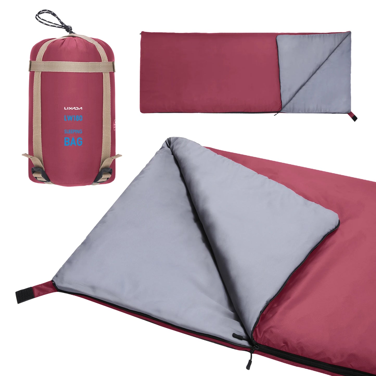 Lixada 190 * 75cm Outdoor Envelope Sleeping Bag Camping Travel Hiking Multifunction Ultra-light 680g