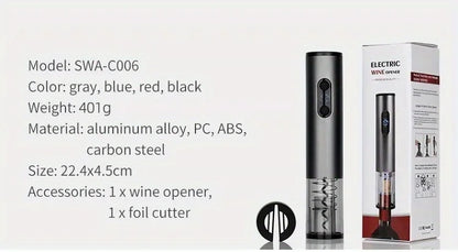 FENSTOEN Electric Wine Bottle Opener – USB Rechargeable Automatic Corkscrew
