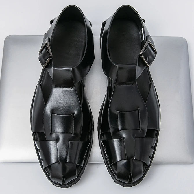 Summer Fashion New Men Gladiators Gold Buckle Platform Casual Shoes Breathable Beach Sandals Outdoor Slippers Plus Size
