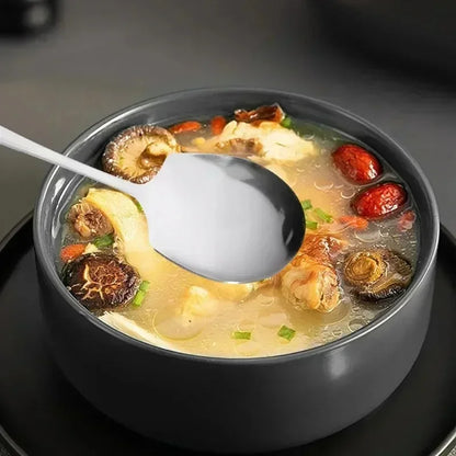 HypeHub Large Stainless Steel Soup Spoon – Long Handle Kitchen Utensil