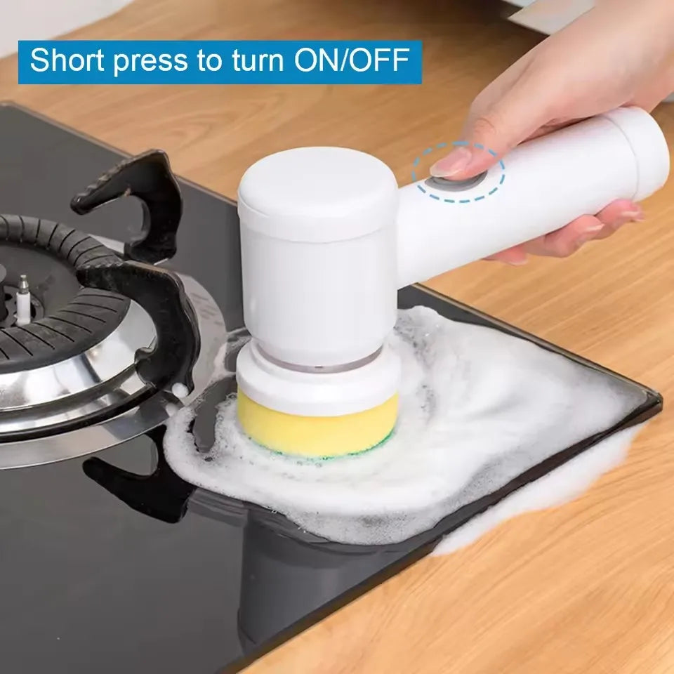 Electric Cleaning Brush Kitchen Dishwashing Brush Waterproof USB Rechargeable Automatic Handheld Cleaner Multifunction Household