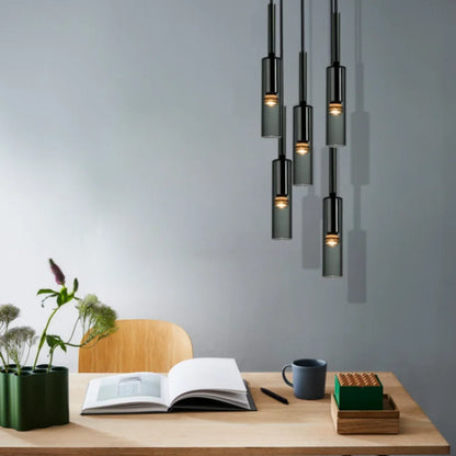 HypeHub Modern Black Glass Bottle Pendant Light – Kitchen Island E27