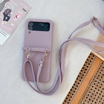 szHAIyu Crossbody PU Leather Phone Case for Samsung Galaxy Z Flip 6 5 4 3