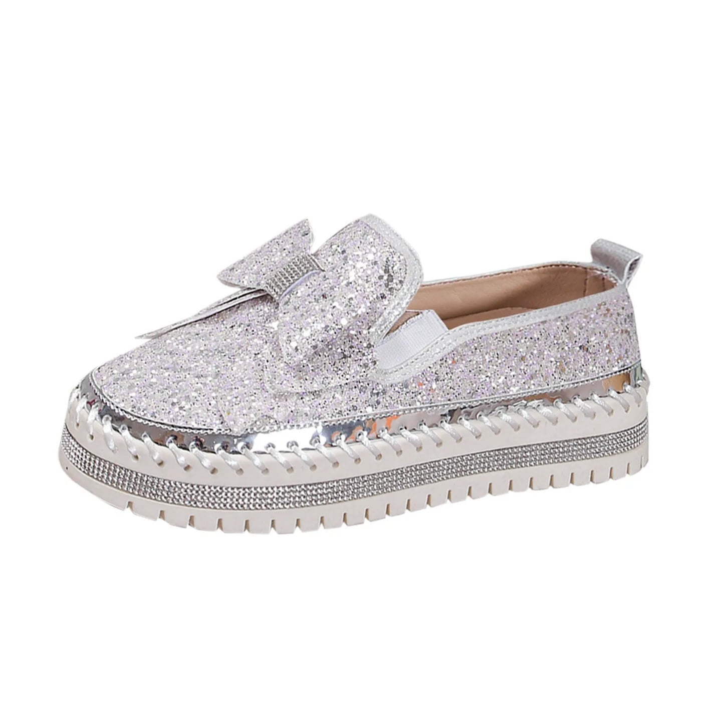 Women'S Sneakers Women'S Fashion Sequin Bow Casual Shoes Slip On Casual Comfortable Shoes лоферы женские