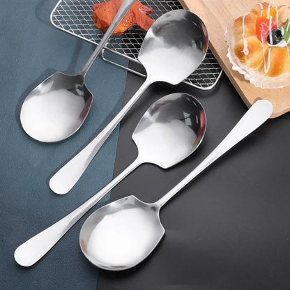HypeHub Large Stainless Steel Soup Spoon – Long Handle Kitchen Utensil
