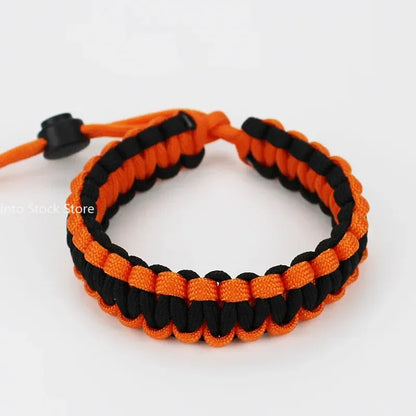 Adjustable Men Women Survival Emergency Bracelet Paracord Bracelet Weaving Wristband for Camping Hiking Outdoor Tool Accessories