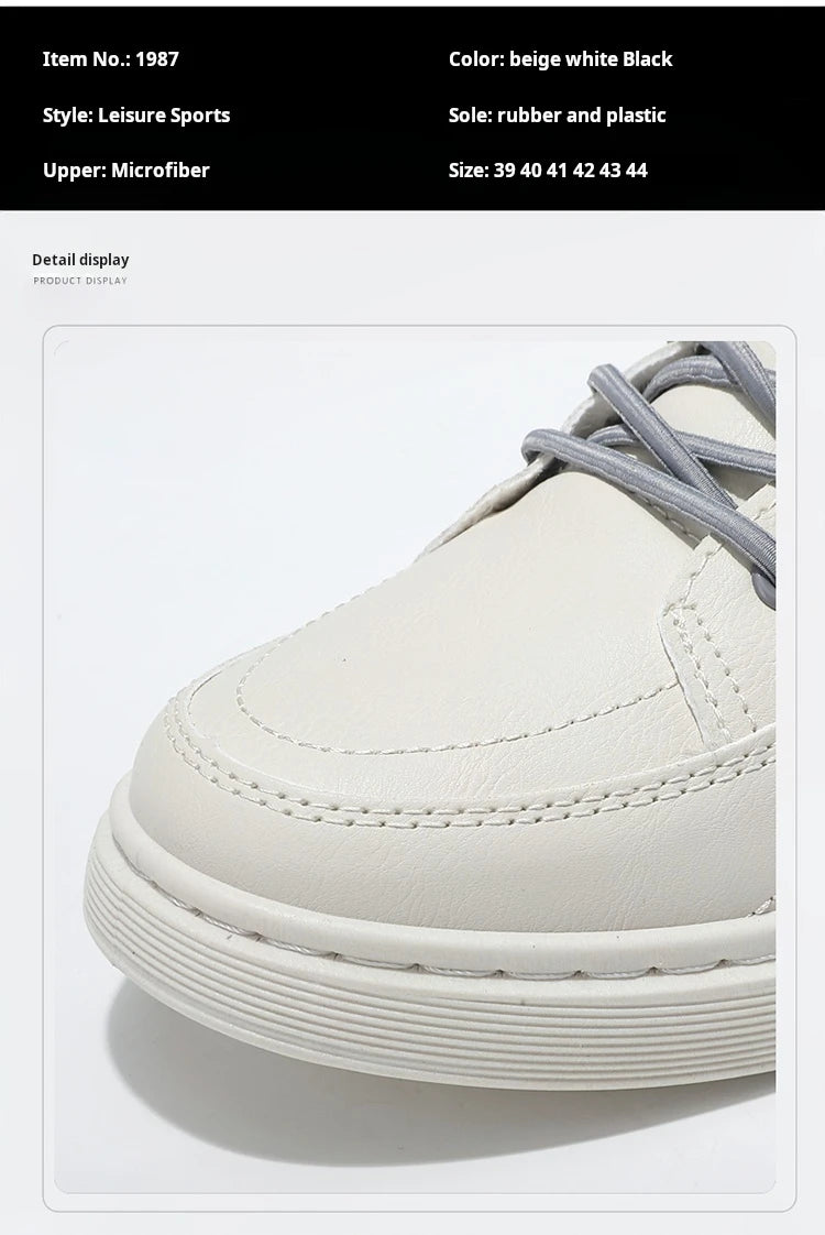 Men's Casual Leather Sneakers Waterproof Vulcanized Shoes Men Comforthable Spring Sneakers Casual Shoes zapatos altos hombre