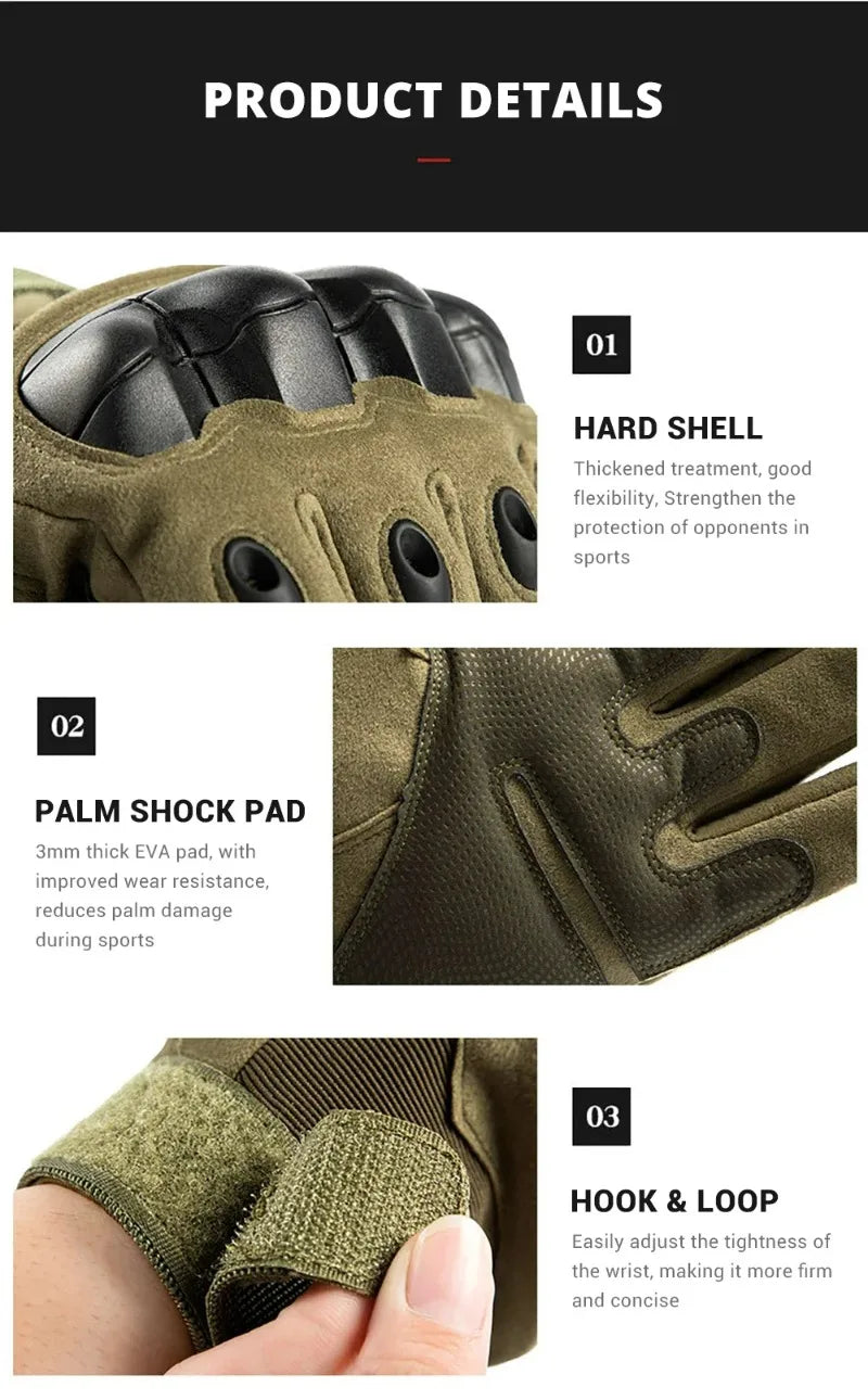 Motorcycle Camping Cycing Hiking Rock Climbing Tactical Gloves Touch Design Fitness Protection Sports Hunting Gloves
