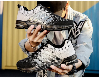 Men Sneakers Fashion Breathable Mesh Comfortable Black Sports Shoes Anti-Slip Outdoor Casual Running Mens Shoe Zapatillas Hombre