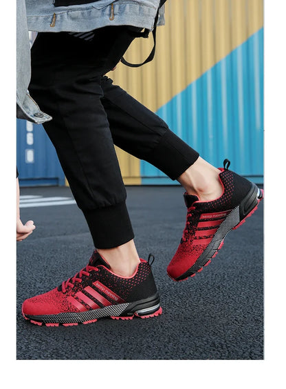 Men Sneakers Fashion Breathable Mesh Comfortable Black Sports Shoes Anti-Slip Outdoor Casual Running Mens Shoe Zapatillas Hombre