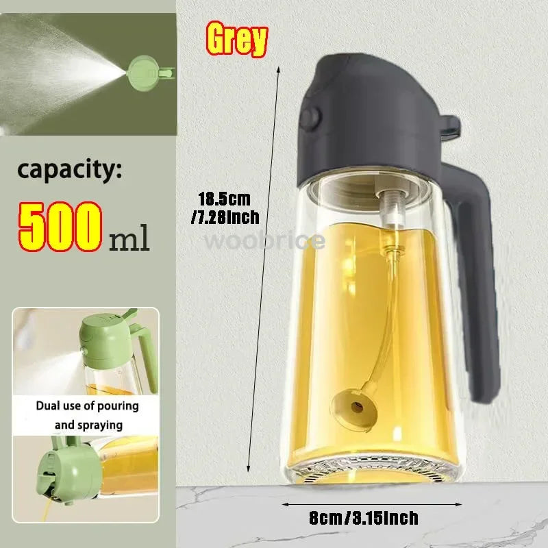 HypeHub 2-in-1 Glass Olive Oil Sprayer – Anti-Leak Cooking Mister