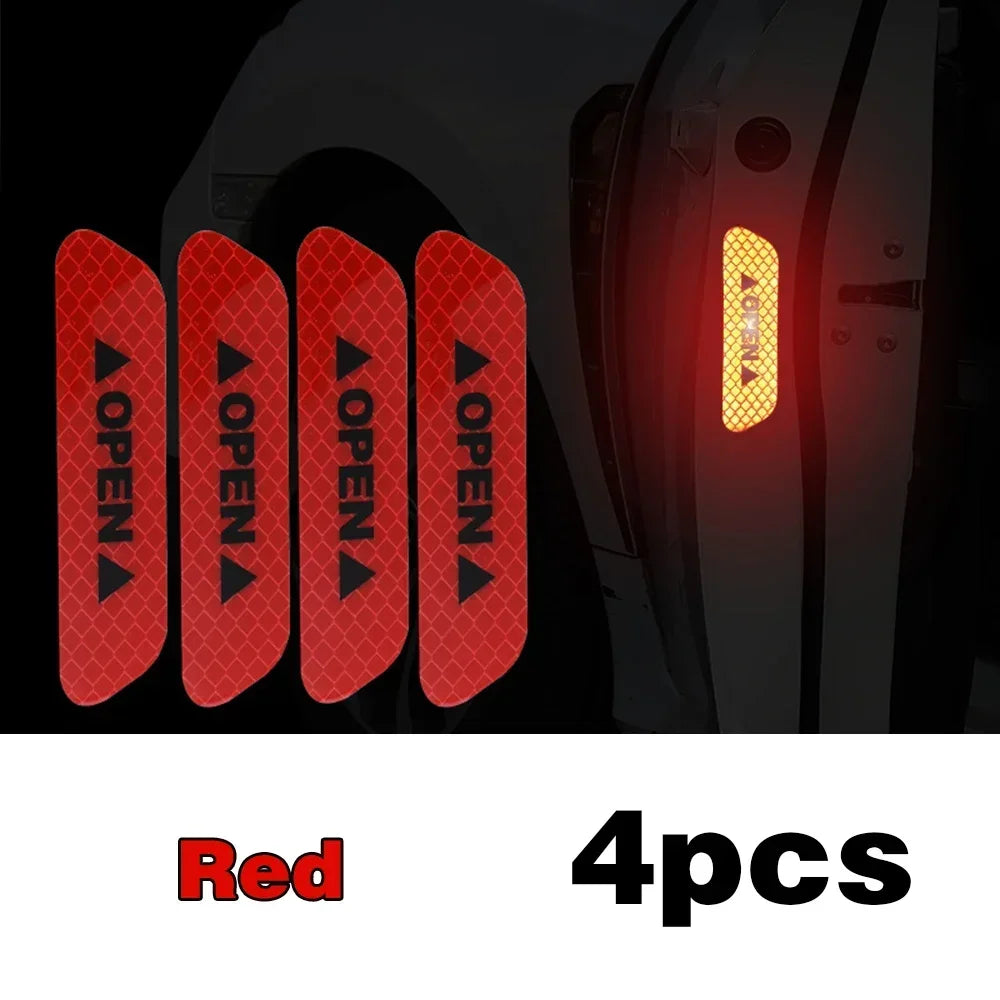 Reflective Car Door Sticker Safety Opening Warning Reflector Tape Decal Auto Car Accessories Exterior Interior Reflector Sticker