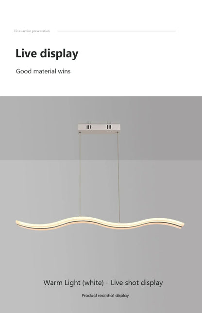 Qyartistry Modern LED Chandelier – Polished Chrome Linear Pendant Lamp