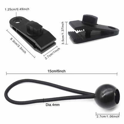 10/20/30PCS Tent Tarp Clips Windproof Clamp Tarpaulin Clip Tent Canopy Clip Crocodile Clip Awning Outdoor Camping Accessories