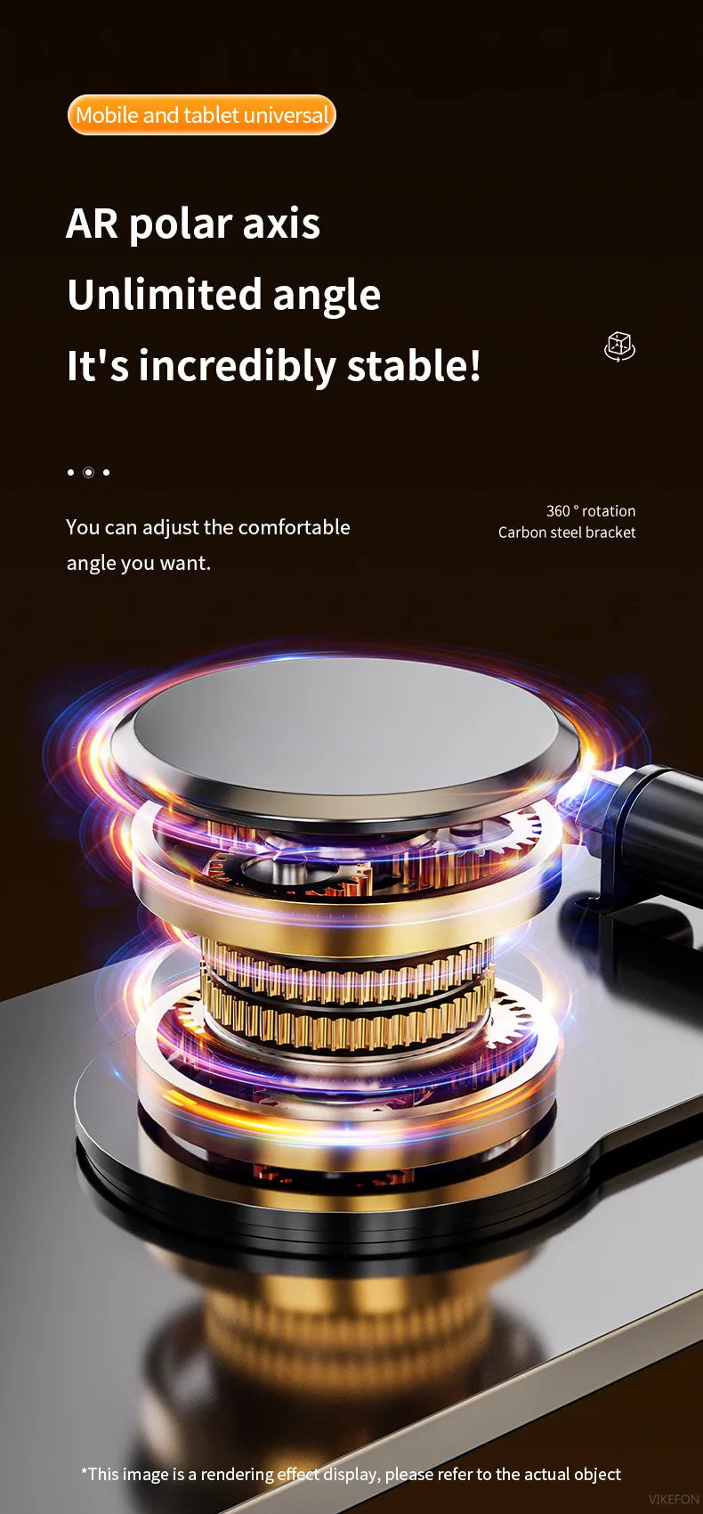 VIKEFON Universal Aluminum Alloy Foldable Phone & Tablet Stand – Adjustable