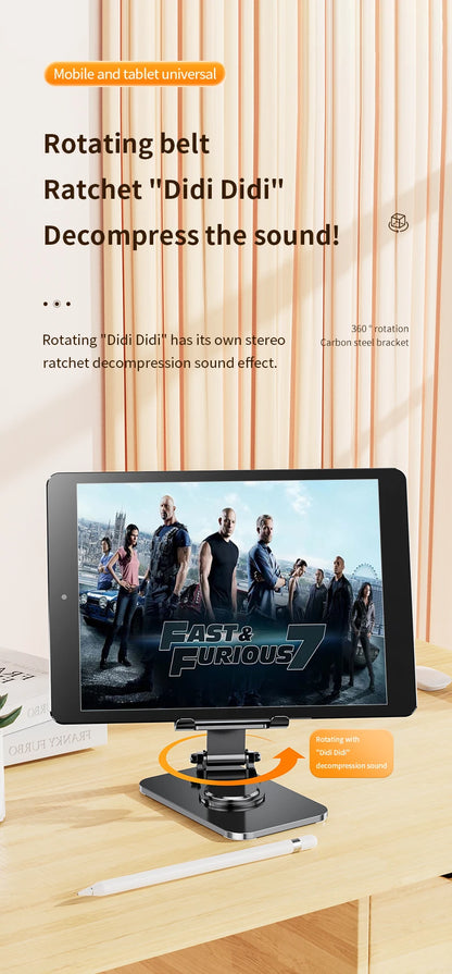 VIKEFON Universal Aluminum Alloy Foldable Phone & Tablet Stand – Adjustable