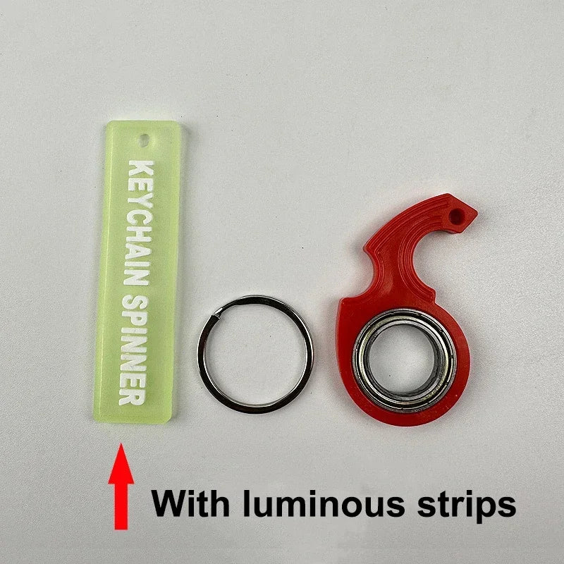 Spinner Stress Toy Metal Idget Toys Kids Fingertip Spinning Keyring Finger Fidget Ring Relieve Boredom Party Gifts Keychain