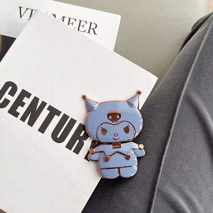 Sanrio Kuromi Phone Holder with Makeup Mirror – Rotatable Stand