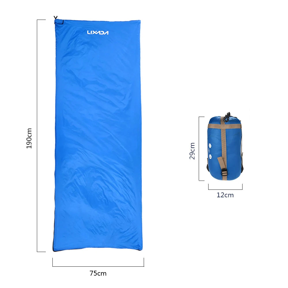 Lixada 190 * 75cm Outdoor Envelope Sleeping Bag Camping Travel Hiking Multifunction Ultra-light 680g