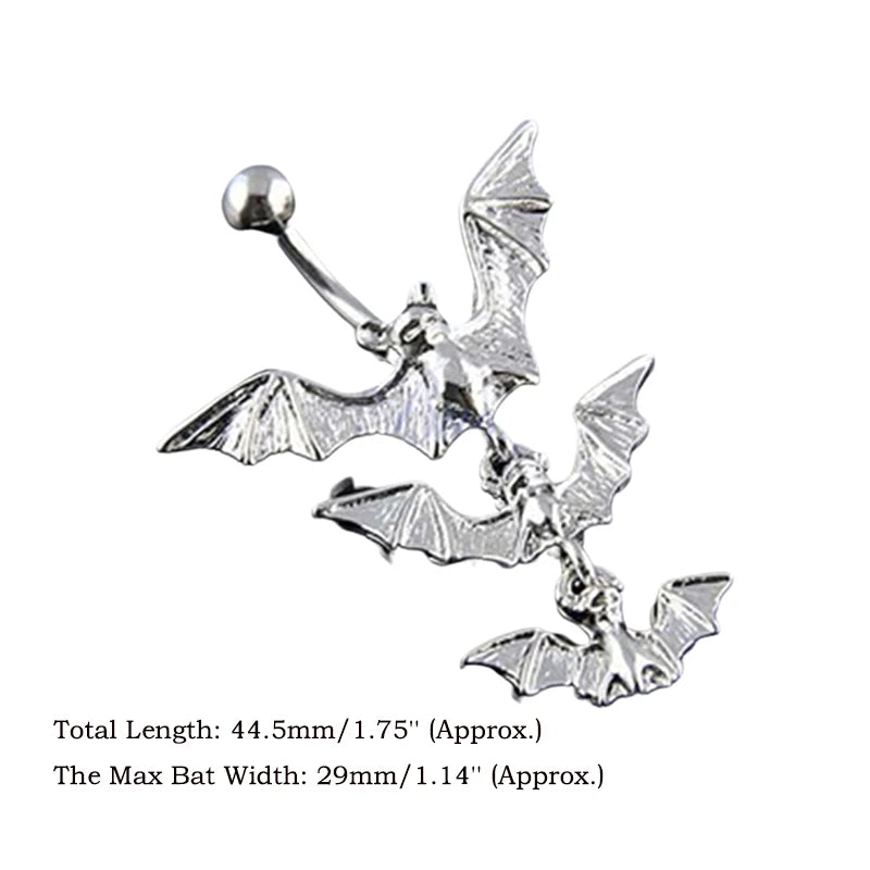 BLUELANS Rhinestone Double Cross Dangle Navel Ring – Surgical Steel Belly Button Piercing