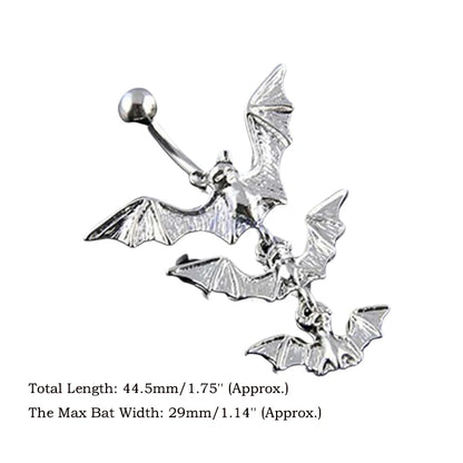 BLUELANS Rhinestone Double Cross Dangle Navel Ring – Surgical Steel Belly Button Piercing