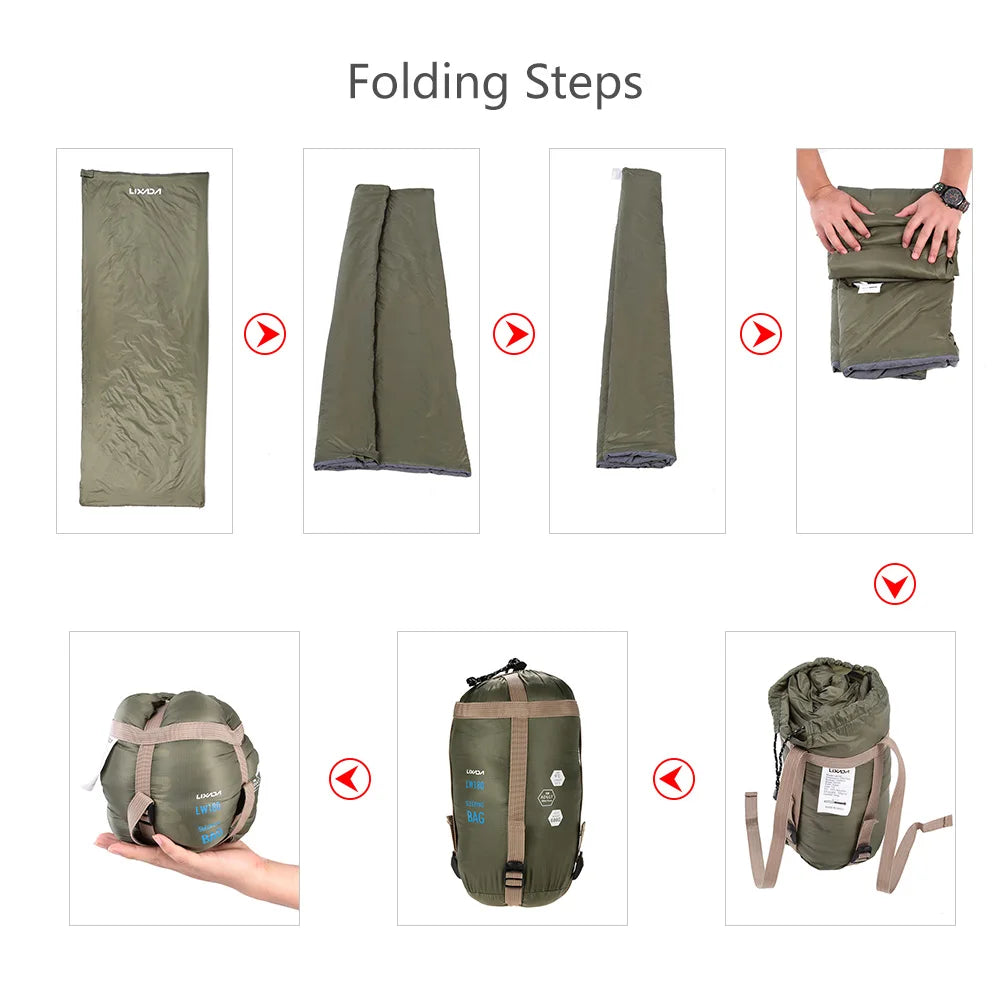Lixada 190 * 75cm Outdoor Envelope Sleeping Bag Camping Travel Hiking Multifunction Ultra-light 680g