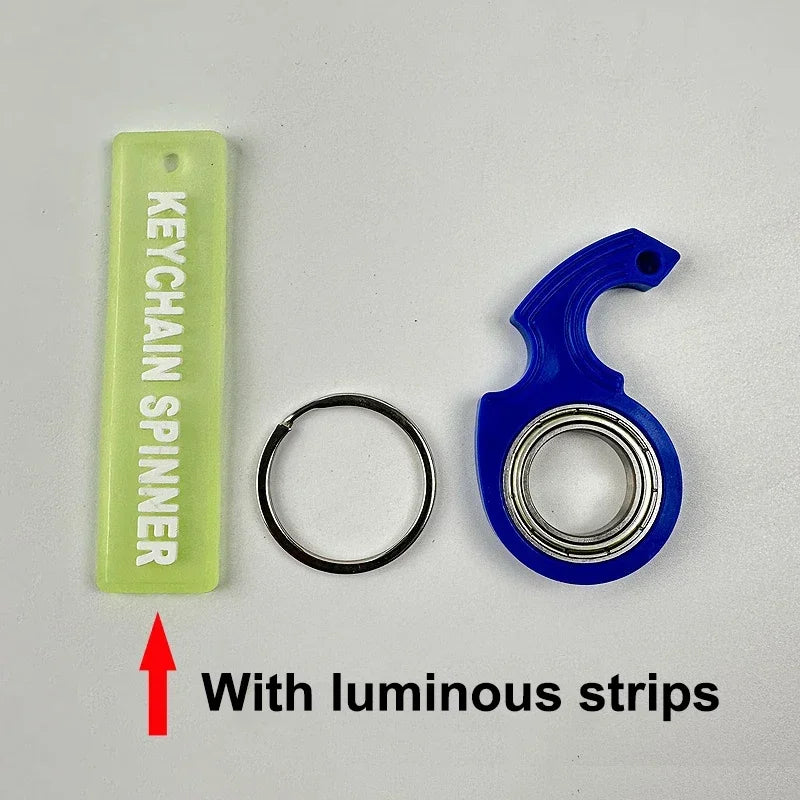 Spinner Stress Toy Metal Idget Toys Kids Fingertip Spinning Keyring Finger Fidget Ring Relieve Boredom Party Gifts Keychain