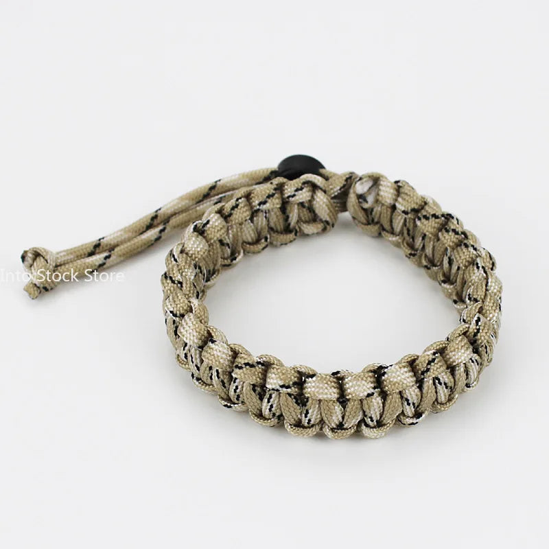 Adjustable Men Women Survival Emergency Bracelet Paracord Bracelet Weaving Wristband for Camping Hiking Outdoor Tool Accessories