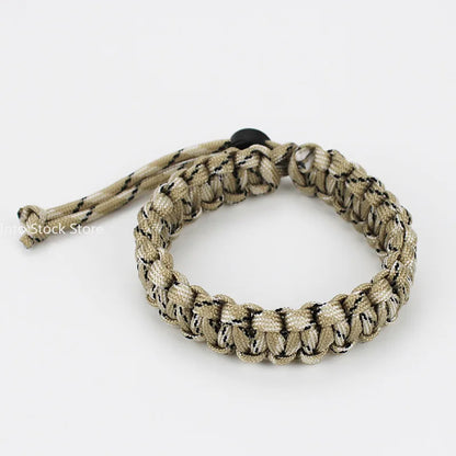 Adjustable Men Women Survival Emergency Bracelet Paracord Bracelet Weaving Wristband for Camping Hiking Outdoor Tool Accessories