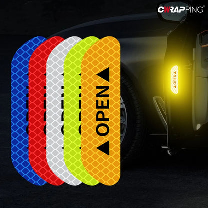 Reflective Car Door Sticker Safety Opening Warning Reflector Tape Decal Auto Car Accessories Exterior Interior Reflector Sticker