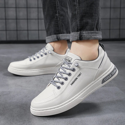 Men's Casual Leather Sneakers Waterproof Vulcanized Shoes Men Comforthable Spring Sneakers Casual Shoes zapatos altos hombre