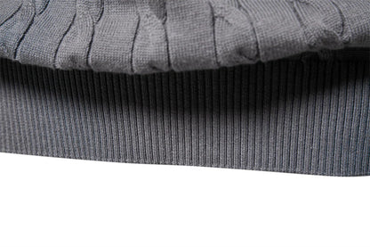 AIOPESON Mens Giraffe Embroidery Cotton Sweaters Round Neck Classic Twist Patterned Pullover Knitted Sweater for Men