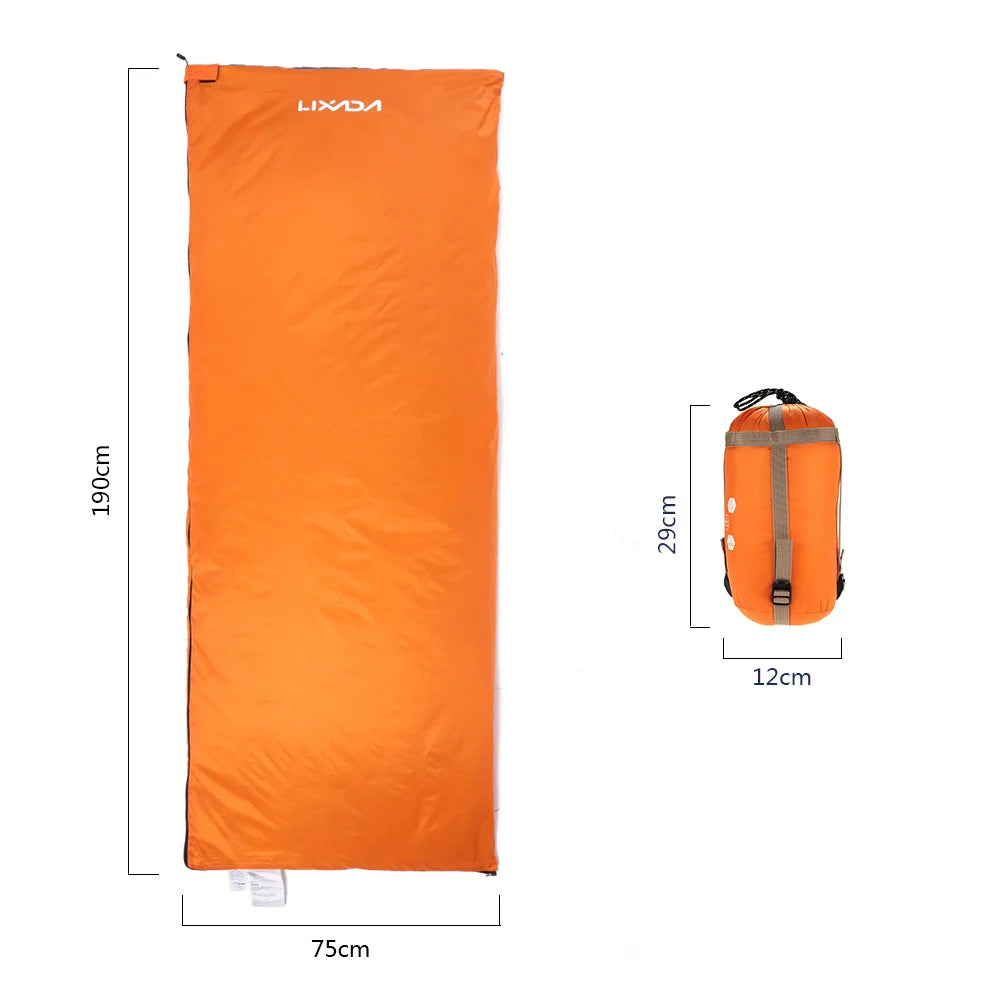 Lixada 190 * 75cm Outdoor Envelope Sleeping Bag Camping Travel Hiking Multifunction Ultra-light 680g