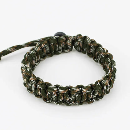 Adjustable Men Women Survival Emergency Bracelet Paracord Bracelet Weaving Wristband for Camping Hiking Outdoor Tool Accessories