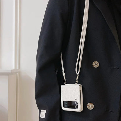 szHAIyu Crossbody PU Leather Phone Case for Samsung Galaxy Z Flip 6 5 4 3