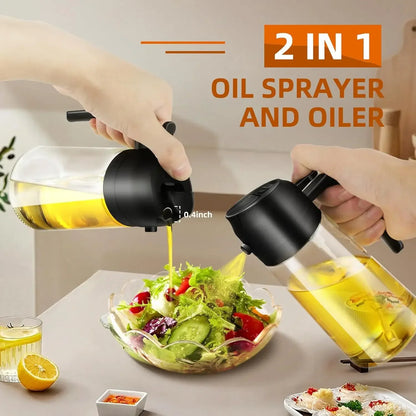 HypeHub 2-in-1 Glass Olive Oil Sprayer – Anti-Leak Cooking Mister
