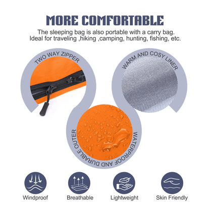Lixada 190 * 75cm Outdoor Envelope Sleeping Bag Camping Travel Hiking Multifunction Ultra-light 680g