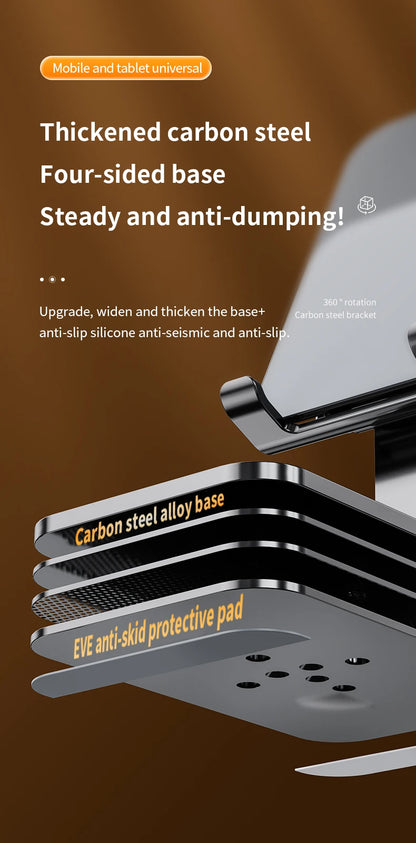 VIKEFON Universal Aluminum Alloy Foldable Phone & Tablet Stand – Adjustable