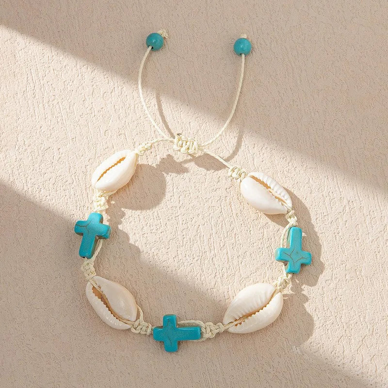MOONBIFFY Bohemian Shell Bead Bracelet – Women's Ocean Star Turtle Woven