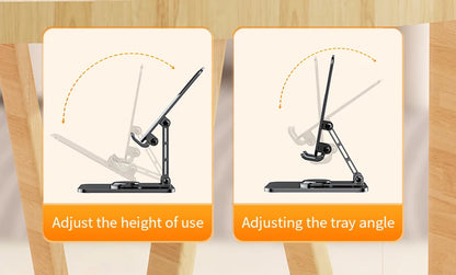 VIKEFON Universal Aluminum Alloy Foldable Phone & Tablet Stand – Adjustable