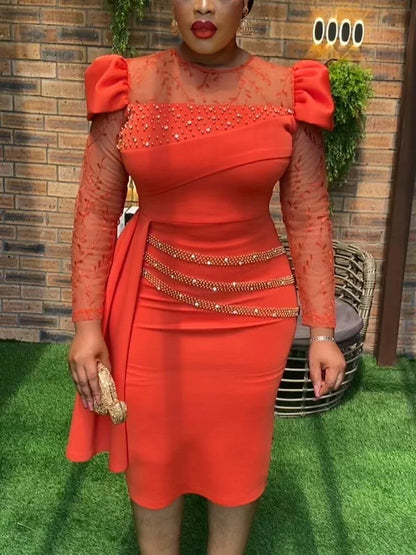 Spring/Autumn Women's Dress Irregular Wrinkle Lace Fashion Long Sleeve Ruffle Middle Waist Dresses 2025 New Party Women's Wear