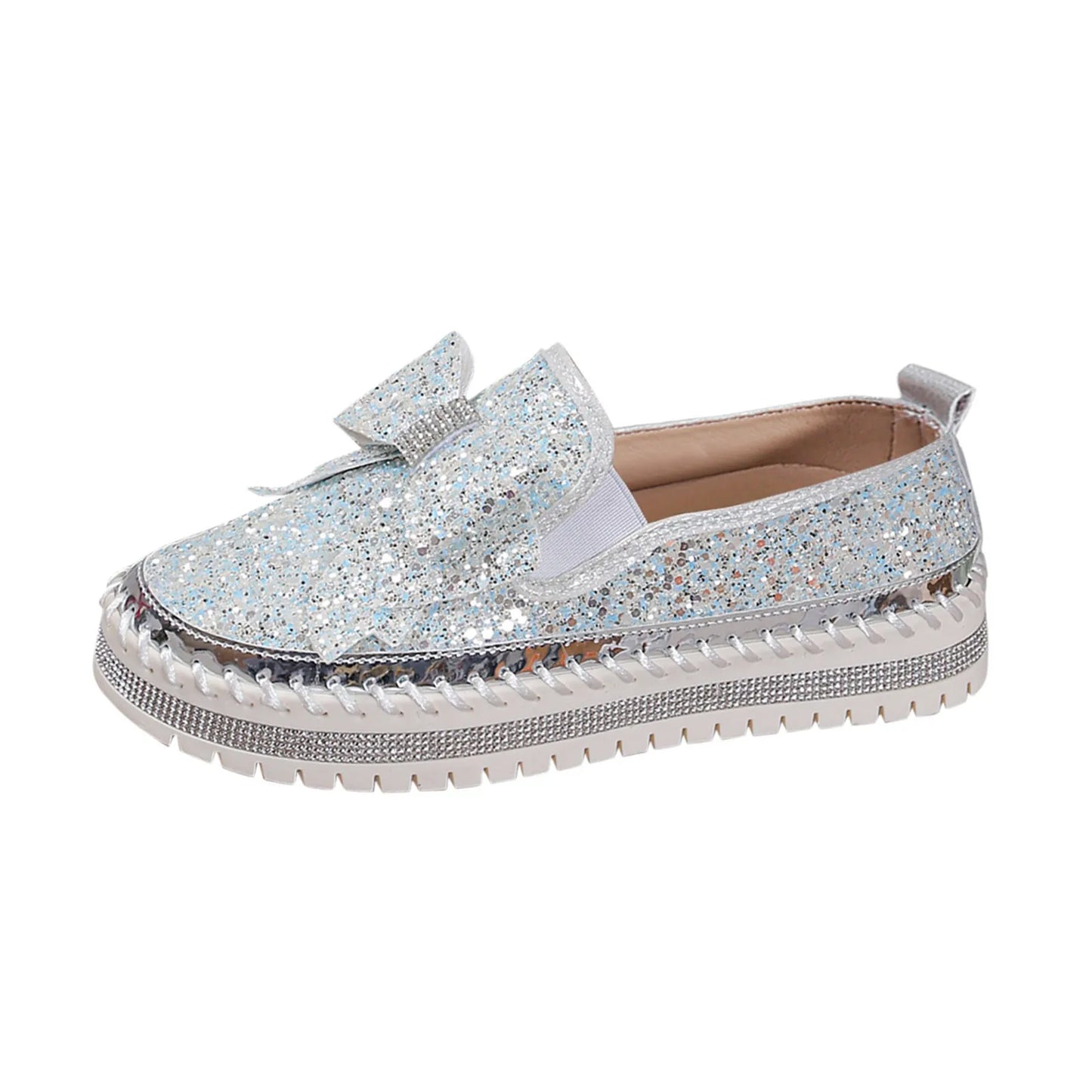 Women'S Sneakers Women'S Fashion Sequin Bow Casual Shoes Slip On Casual Comfortable Shoes лоферы женские
