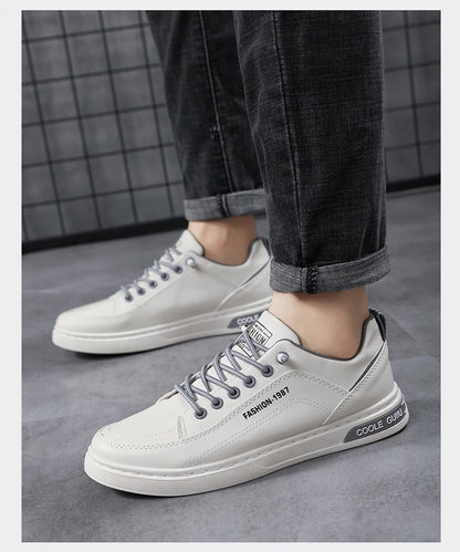 Men's Casual Leather Sneakers Waterproof Vulcanized Shoes Men Comforthable Spring Sneakers Casual Shoes zapatos altos hombre