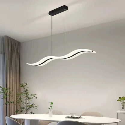 Qyartistry Modern LED Chandelier – Polished Chrome Linear Pendant Lamp