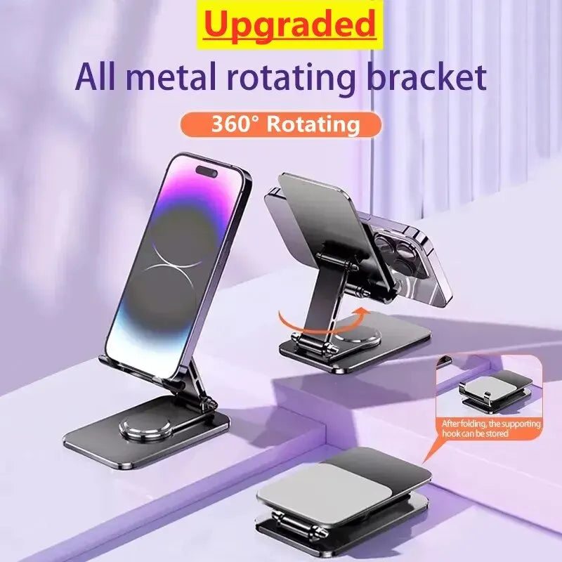 VIKEFON Universal Aluminum Alloy Foldable Phone & Tablet Stand – Adjustable