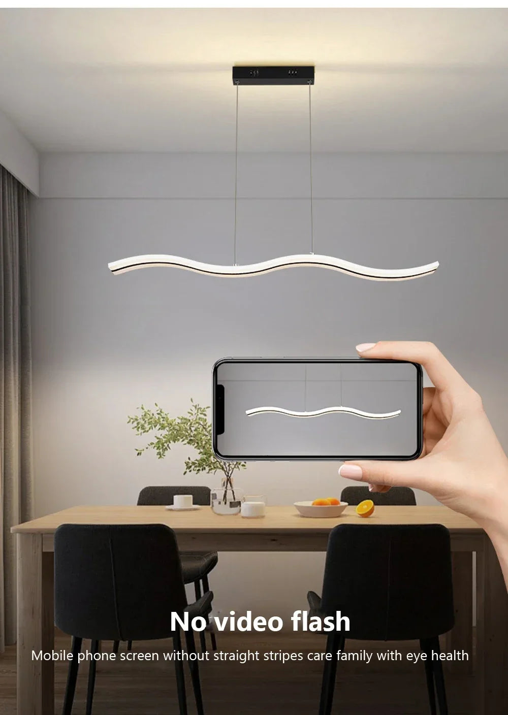 Qyartistry Modern LED Chandelier – Polished Chrome Linear Pendant Lamp