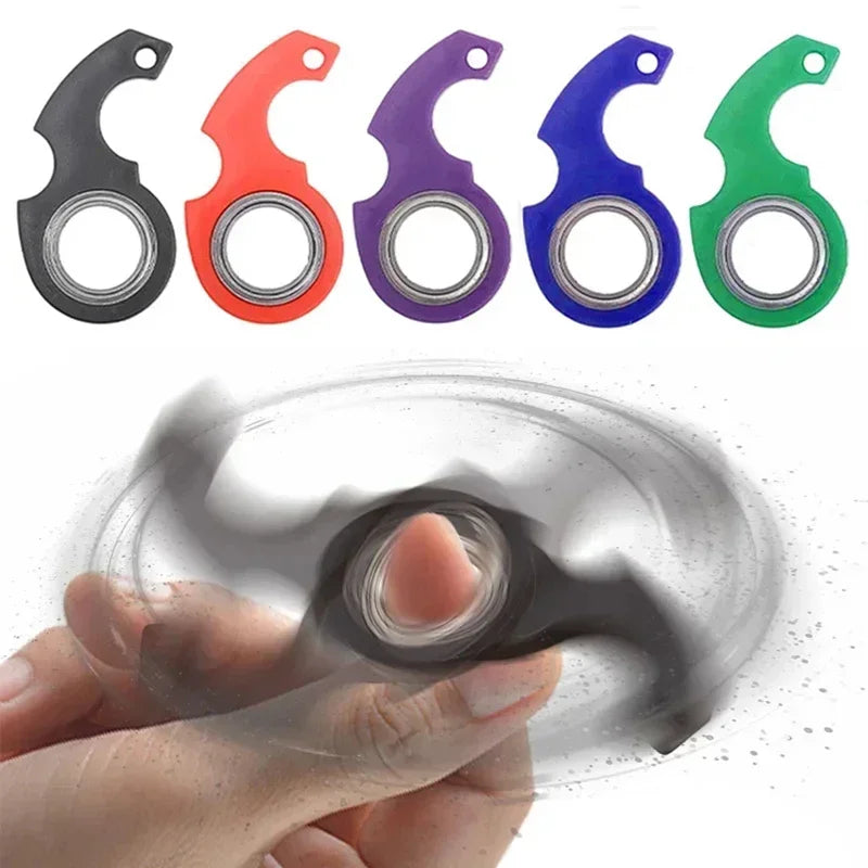 Spinner Stress Toy Metal Idget Toys Kids Fingertip Spinning Keyring Finger Fidget Ring Relieve Boredom Party Gifts Keychain